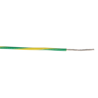 AXINDUS KY33 Series Green/Yellow 1.34 mm² Hook Up Wire, 16 AWG, 19 x 0, 30, 200m, PVC Insulation