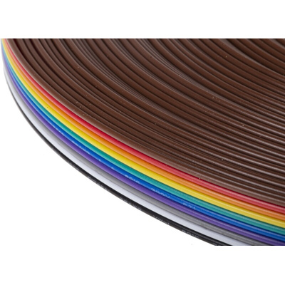 RS PRO Flat Ribbon Cable, 10-Way, 1.27mm Pitch, 25m Length