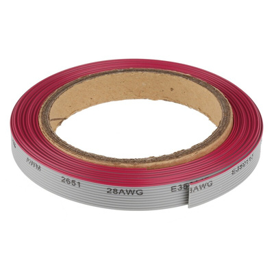 RS PRO Flat Ribbon Cable, 10-Way, 1.27mm Pitch, 5m Length