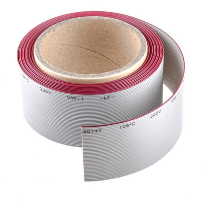 RS PRO Flat Ribbon Cable, 40-Way, 1.27mm Pitch, 5m Length