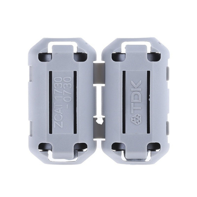 TDK Openable Ferrite Sleeve, 23 Dia. x 30mm, For USB, Apertures: 1, Diameter 7mm