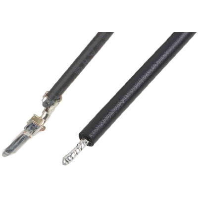 Molex Male PicoBlade to Unterminated Crimped Wire, 300mm, 0.14mm², Black