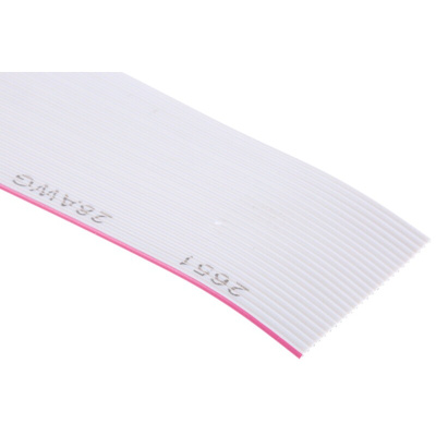 RS PRO Flat Ribbon Cable, 25-Way, 1.27mm Pitch, 5m Length