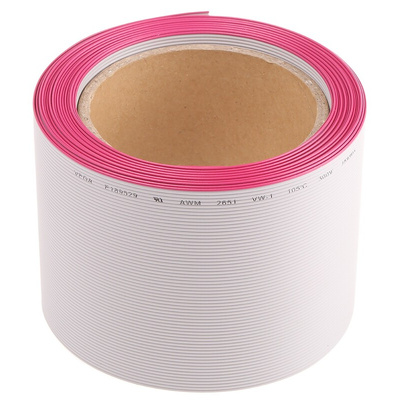 RS PRO Flat Ribbon Cable, 64-Way, 1.27mm Pitch, 5m Length