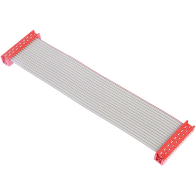 TE Connectivity Micro-MaTch Series Flat Ribbon Cable, 16-Way, 1.27mm Pitch, 100mm Length, Micro-MaTch IDC to