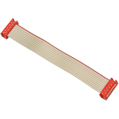 TE Connectivity Micro-MaTch Series Flat Ribbon Cable, 10-Way, 1.27mm Pitch, 100mm Length, Micro-MaTch IDC to