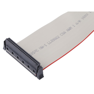 ERNI Flat Ribbon Cable, 50-Way, 1.27mm Pitch, 300mm Length, AU IDC to IDC