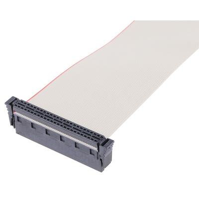 ERNI Flat Ribbon Cable, 50-Way, 1.27mm Pitch, 300mm Length, AU IDC to IDC