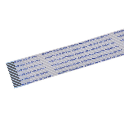 Wurth Elektronik WR-FFC Series FFC Ribbon Cable, 16-Way, 1mm Pitch, 200mm Length