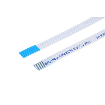 Wurth Elektronik 6876 Series FFC Ribbon Cable, 6-Way, 0.5mm Pitch, 200mm Length