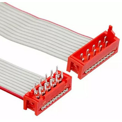 TE Connectivity Micro-MaTch Series Flat Ribbon Cable, 10-Way, 1.27mm Pitch, 150.5mm Length, Micro-MaTch IDC to