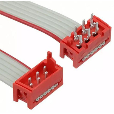 TE Connectivity Micro-MaTch Series Flat Ribbon Cable, 6-Way, 1.27mm Pitch, 200.5mm Length, Micro-MaTch IDC to