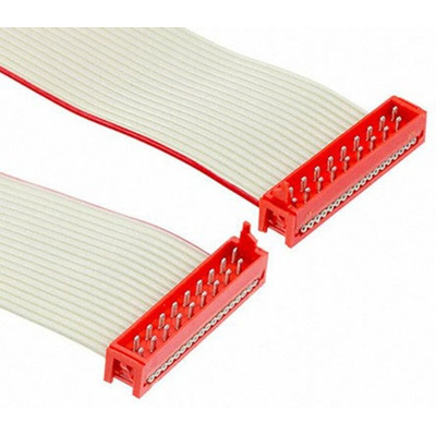 TE Connectivity Micro-MaTch Series Flat Ribbon Cable, 18-Way, 1.27mm Pitch, 200.5mm Length, Micro-MaTch IDC to