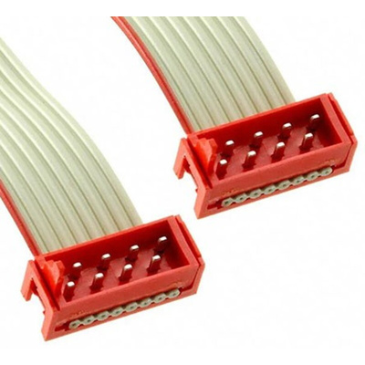 TE Connectivity Micro-MaTch Series Flat Ribbon Cable, 8-Way, 1.27mm Pitch, 75.5mm Length, Micro-MaTch IDC to