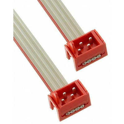TE Connectivity Micro-MaTch Series Flat Ribbon Cable, 4-Way, 1.27mm Pitch, 200.5mm Length, Micro-MaTch IDC to