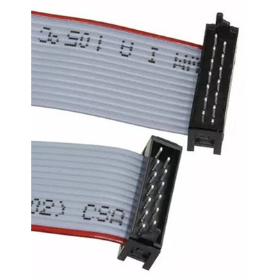 TE Connectivity Micro-MaTch Series Flat Ribbon Cable, 14-Way, 1.27mm Pitch, 75.5mm Length, Micro-MaTch IDC to