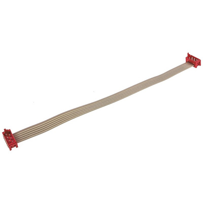 TE Connectivity Micro-MaTch Series Flat Ribbon Cable, 6-Way, 1.27mm Pitch, 100mm Length, Micro-MaTch IDC to Micro-MaTch