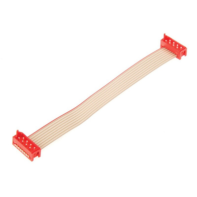 TE Connectivity Micro-MaTch Series Flat Ribbon Cable, 8-Way, 1.27mm Pitch, 100mm Length, Micro-MaTch IDC to Micro-MaTch