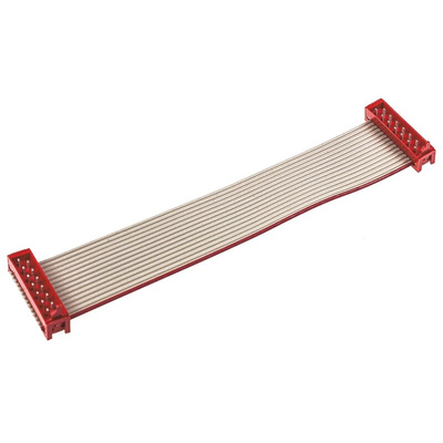 TE Connectivity Micro-MaTch Series Flat Ribbon Cable, 14-Way, 1.27mm Pitch, 100mm Length, Micro-MaTch IDC to