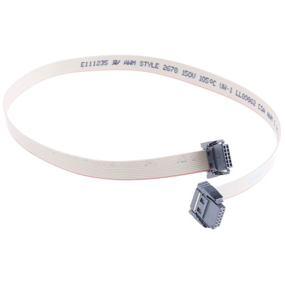 ERNI Flat Ribbon Cable, 68-Way, 1.27mm Pitch, 300mm Length, AU IDC to IDC