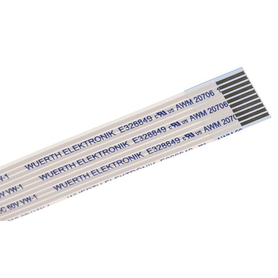 Wurth Elektronik WR-FFC Series FFC Ribbon Cable, 10-Way, 1mm Pitch, 200mm Length