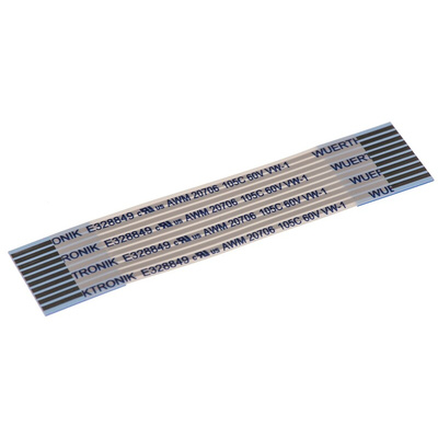 Wurth Elektronik WR-FFC Series FFC Ribbon Cable, 10-Way, 1mm Pitch, 50mm Length