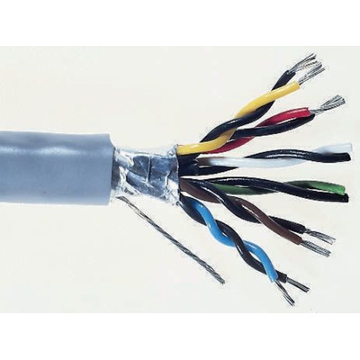 Alpha Wire 4 Pair Screened Multipair Industrial Cable 0.23 mm²(CE) Grey 100m XTRA-GUARD FLEX Series