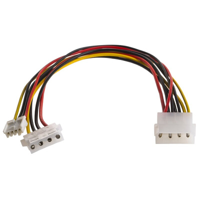 Roline 4 Way Male 4 Pin Molex to 4 Way Female 4 Pin Molex Wire to Board Cable, 300mm