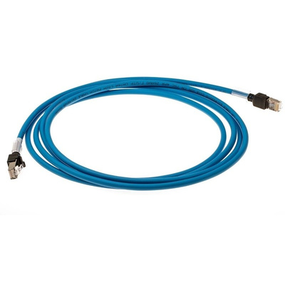 Omron FTP, STP Cat6a Cable 3m, Blue, Male RJ45/Male RJ45