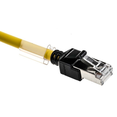 Omron FTP, STP Cat6a Cable 300mm, Yellow, Male RJ45/Male RJ45