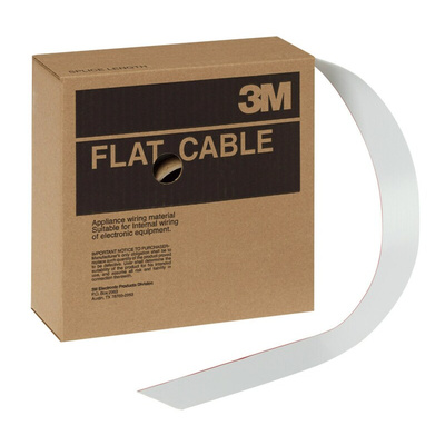 3M 3801 Series Flat Ribbon Cable, 40-Way, 1.27mm Pitch, 30.48m Length, IDC to IDC
