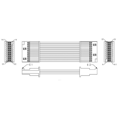 Samtec 10 Way Female Tiger Eye SFSD to 20 Way Female Tiger Eye SFSD Wire to Board Cable, 250mm