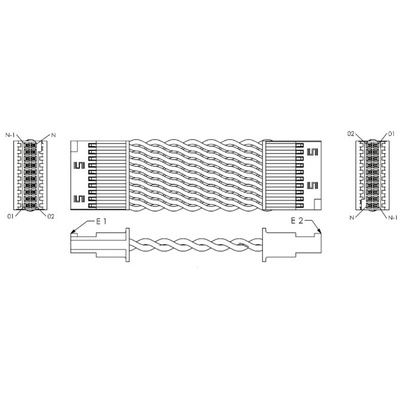 Samtec 15 Way Female Tiger Eye SFSD to 30 Way Female Tiger Eye SFSD Wire to Board Cable, 120mm