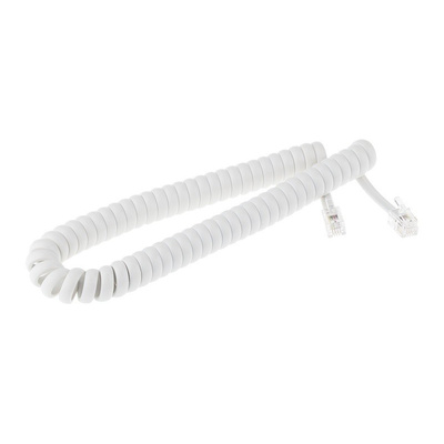 Decelect Forgos White 1.5m Telephone Extension Cable Male RJ9 to Male RJ9
