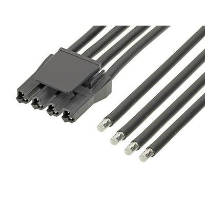 Molex 4 Way Female Super Sabre Unterminated Wire to Board Cable, 300mm