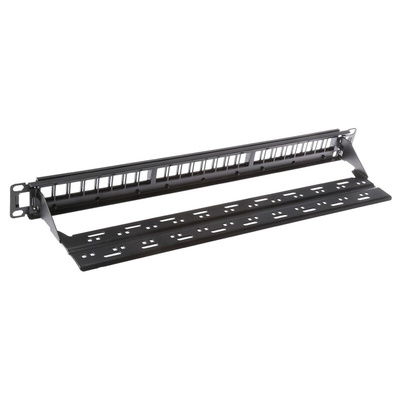 RS PRO Cat6 24 Port RJ45 RJ Patch Panel UTP 1U Black