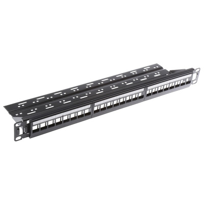 RS PRO Cat6 24 Port RJ45 RJ Patch Panel UTP 1U Black