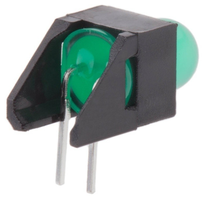 Broadcom HLMP-3507-D00B2, Green Right Angle PCB LED Indicator, Through Hole 2.7 V