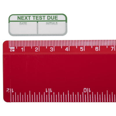 RS PRO Adhesive Pre-Printed Adhesive Label-Next Test Due-. Quantity: 120