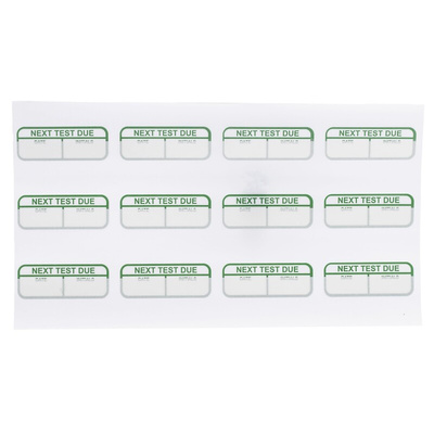 RS PRO Adhesive Pre-Printed Adhesive Label-Next Test Due-. Quantity: 120