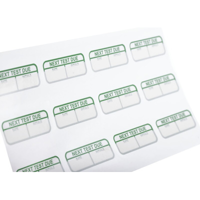 RS PRO Adhesive Pre-Printed Adhesive Label-Next Test Due-. Quantity: 120