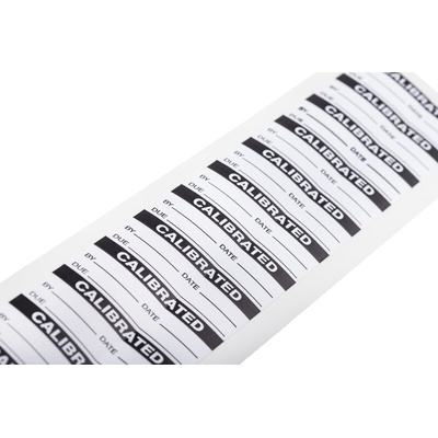 RS PRO Adhesive Pre-Printed Adhesive Label-Calibrated-. Quantity: 140