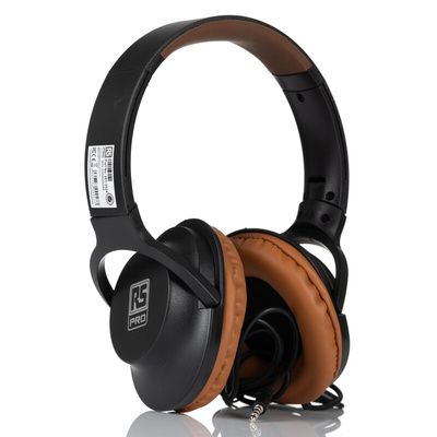 RS PRO Black Wired Over Ear Headset
