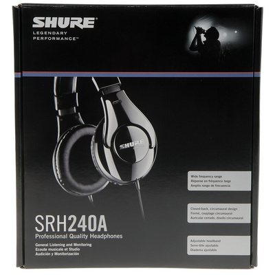 Shure SRH240 Black Wired Over Ear Headphones