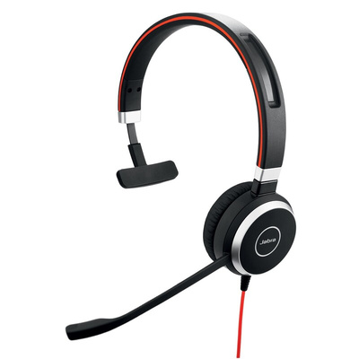 Jabra Evolve 40 Black, Red Wired USB A On Ear Headset