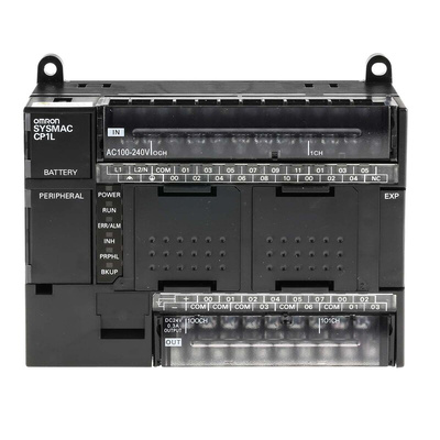 Omron CP1L Series PLC CPU for Use with SYSMAC CP1L Series, Relay Output, 18 (DC)-Input, DC Input