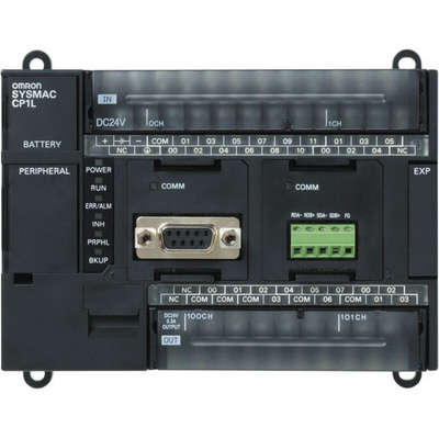 Omron CP1L Series PLC CPU for Use with SYSMAC CP1L Series, Transistor Output, 18 (DC)-Input, DC Input
