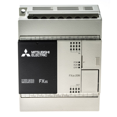 Mitsubishi FX3S Series PLC CPU for Use with FX3 Series, Relay Output, 12 (Sink/Source)-Input, Sink, Source Input
