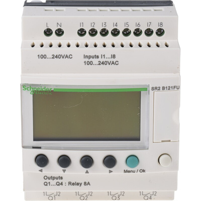 Schneider Electric Zelio Logic Series Logic Module, 120 V ac, 240 V ac Supply, Relay Output, 8-Input, Discrete Input