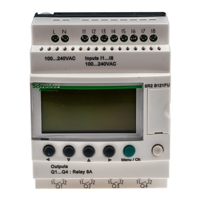 Schneider Electric Zelio Logic Series Logic Module, 120 V ac, 240 V ac Supply, Relay Output, 8-Input, Discrete Input